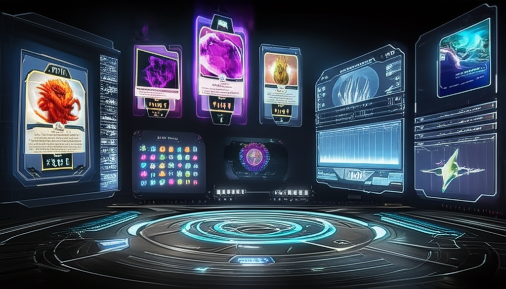 Card design interface showing different card types
